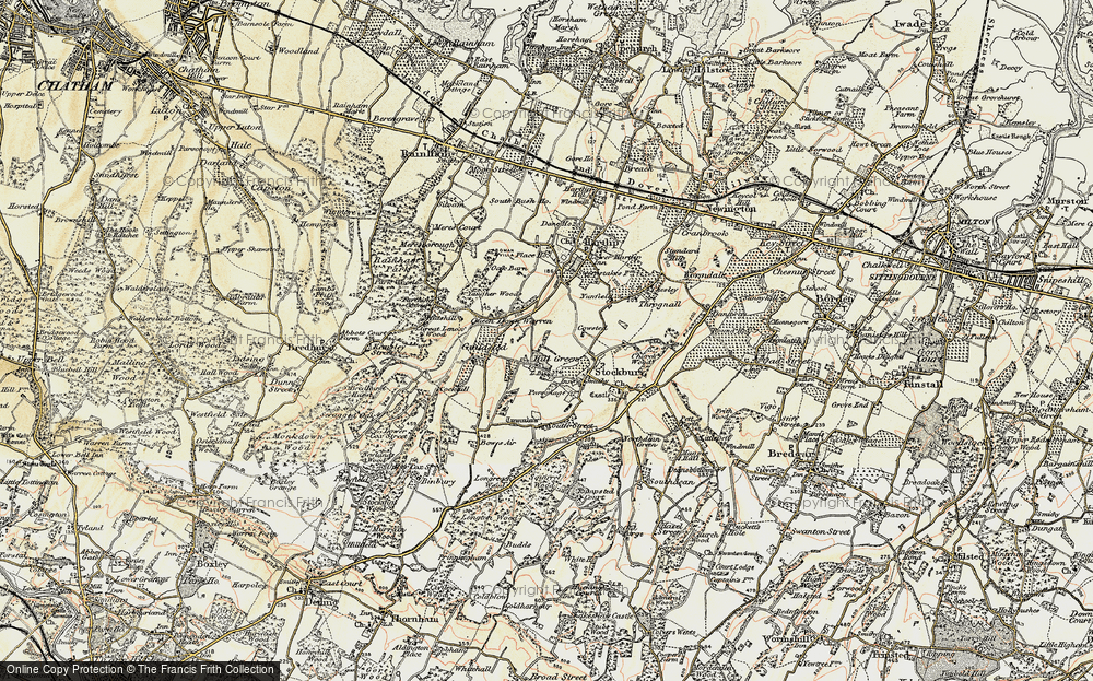Old Map of Hill Green, 1897-1898 in 1897-1898