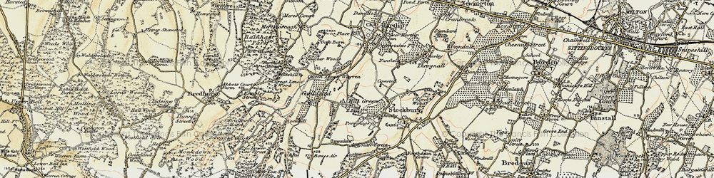 Old map of Hill Green in 1897-1898