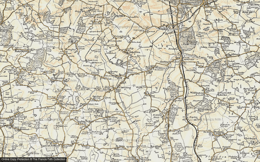 Old Map of Hill Green, 1898-1899 in 1898-1899