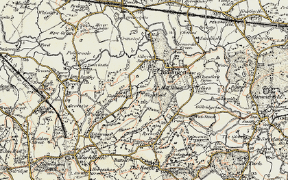 Old map of Hill Hoath in 1898