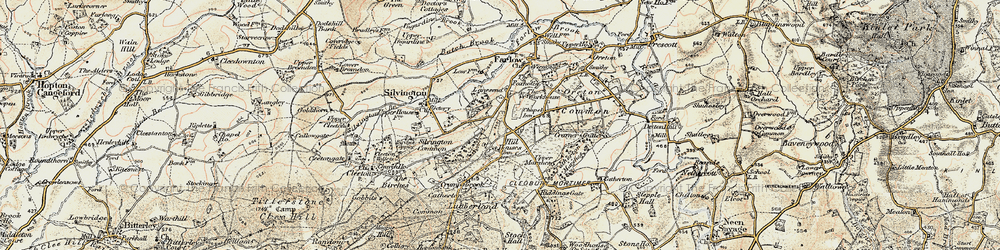 Old map of Hill Houses in 1901-1902