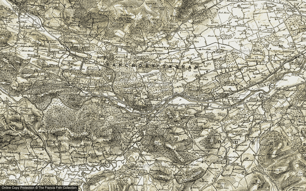 Old Map of Historic Map covering Beltcraigs in 1908-1909