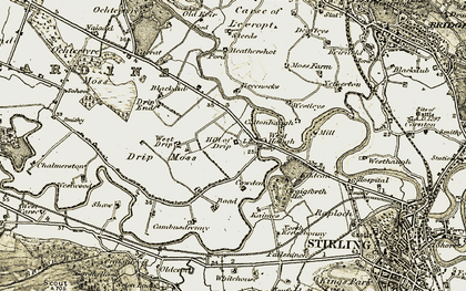 Old map of Hill of Drip in 1904-1907