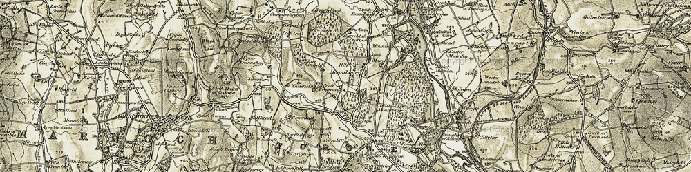 Old map of Burnside of Whitefield in 1910