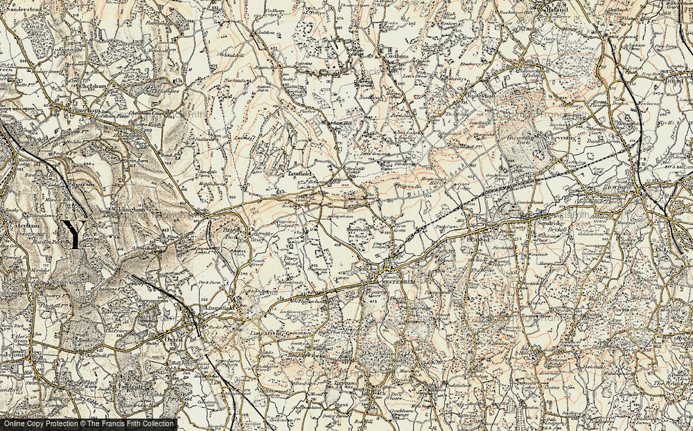Old Map of Historic Map covering Betsom's Hill in 1897-1902