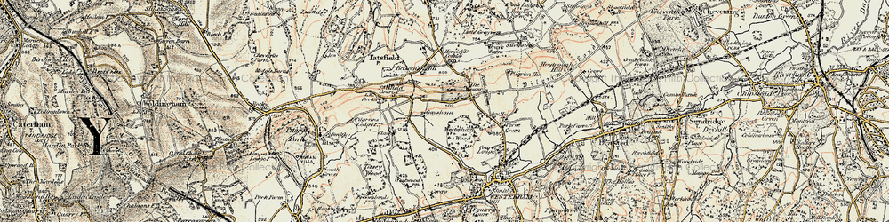 Old map of Betsom's Hill in 1897-1902