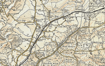 Old map of Hill Side in 1897-1900