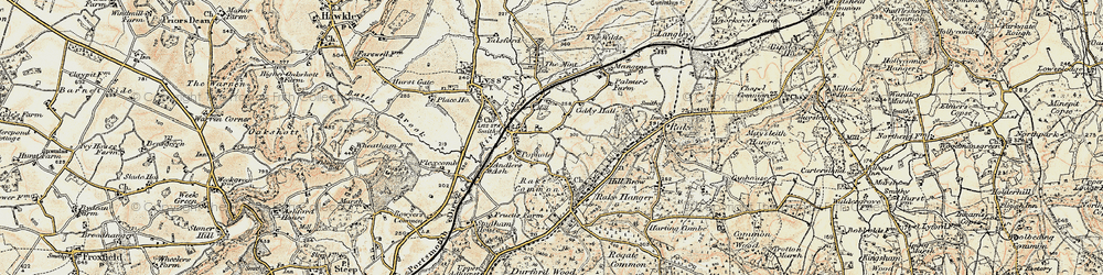 Old map of Hill Side in 1897-1900