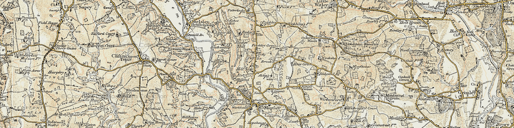 Old map of Hill Side in 1899-1902