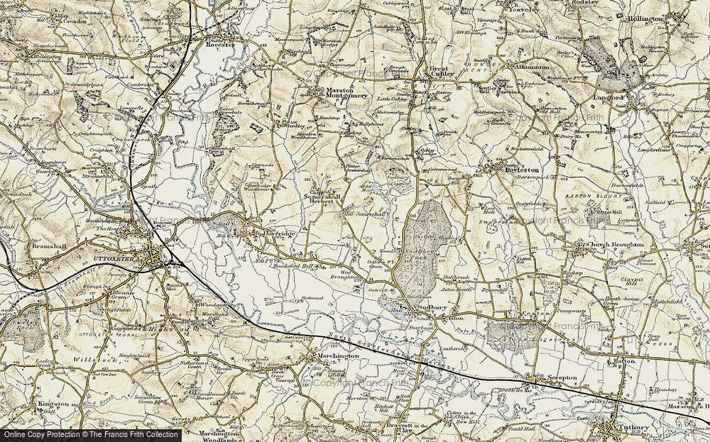 Old Map of Hill Somersal, 1902 in 1902