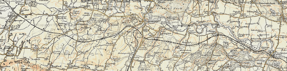 Old map of Hill Top in 1897-1900