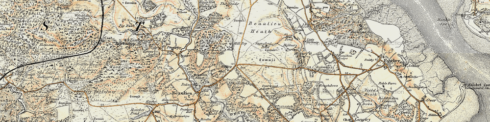 Old map of Hill Top in 1897-1909