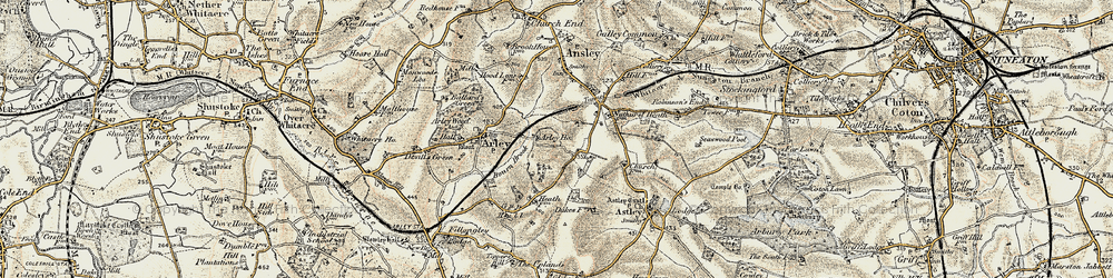 Old map of Hill Top in 1901-1902