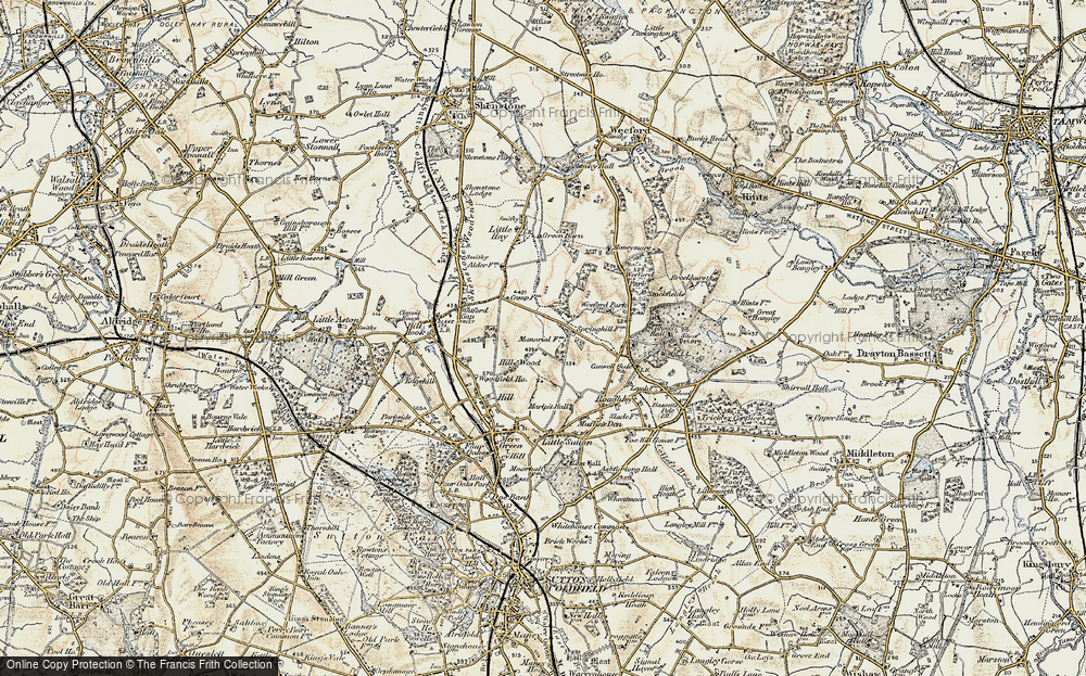 Old Map of Hill Wood, 1901-1902 in 1901-1902