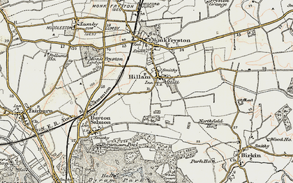 Old map of Hillam in 1903