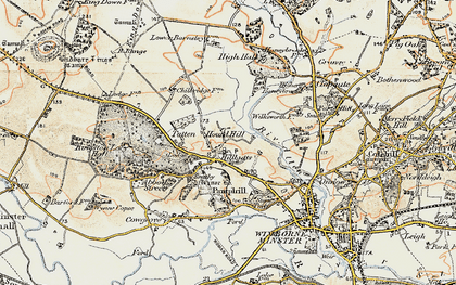 Old map of Hillbutts in 1897-1909