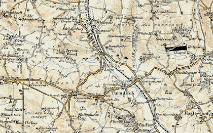 Old map of Hillclifflane in 1902