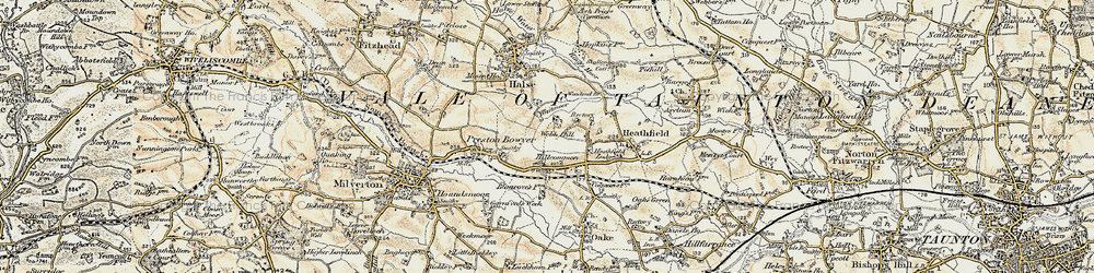 Old map of Hillcommon in 1898-1900