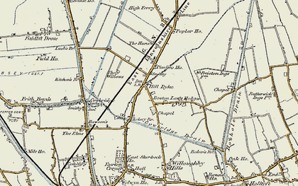 Old map of Hilldyke in 1901-1902