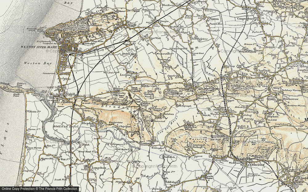 Old Map of Historic Map covering Benthills Wood in 1899-1900