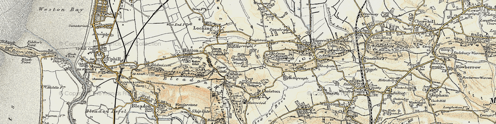 Old map of Hillend in 1899-1900