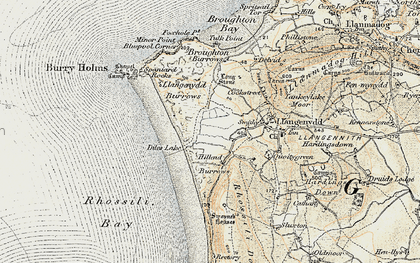 Old map of Broughton Burrows in 1900-1901