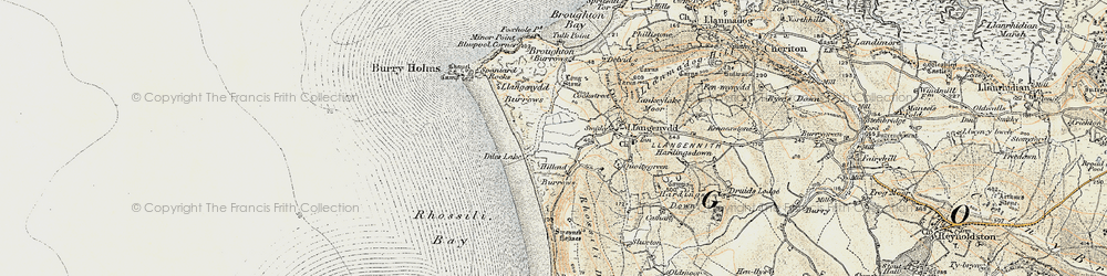 Old map of Hillend in 1900-1901