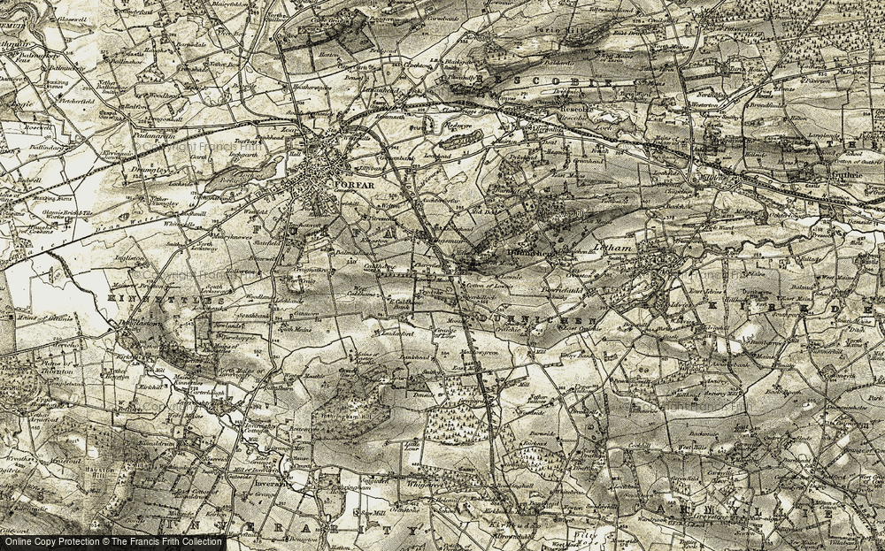 Old Map of Hillend, 1907-1908 in 1907-1908