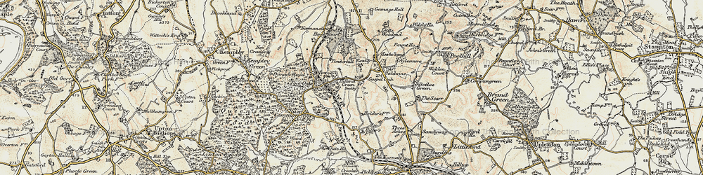 Old map of Hillend Green in 1899-1900