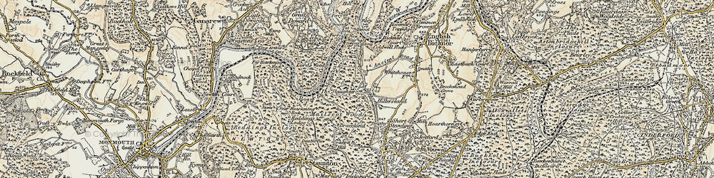 Old map of Hillersland in 1899-1900