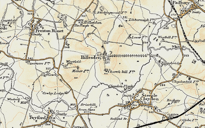 Old map of Hillesden in 1898-1899