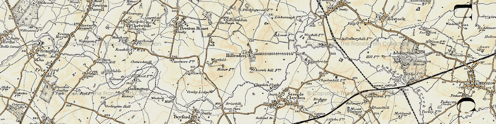 Old map of Hillesden in 1898-1899