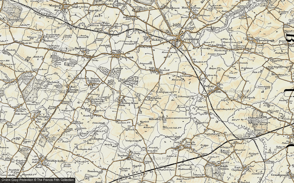 Old Map of Hillesden Hamlet, 1898-1899 in 1898-1899