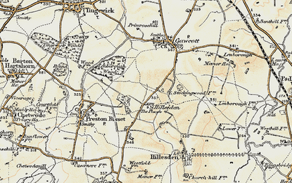 Old map of Hillesden Hamlet in 1898-1899