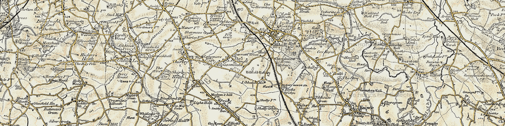 Old map of Hillfield in 1901-1902