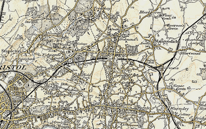 Old map of Hillfields in 1899