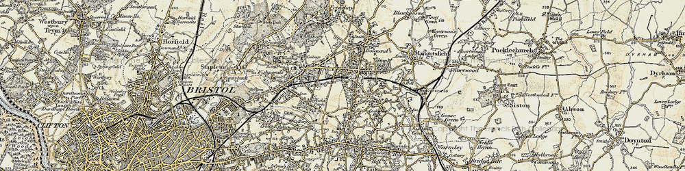 Old map of Hillfields in 1899