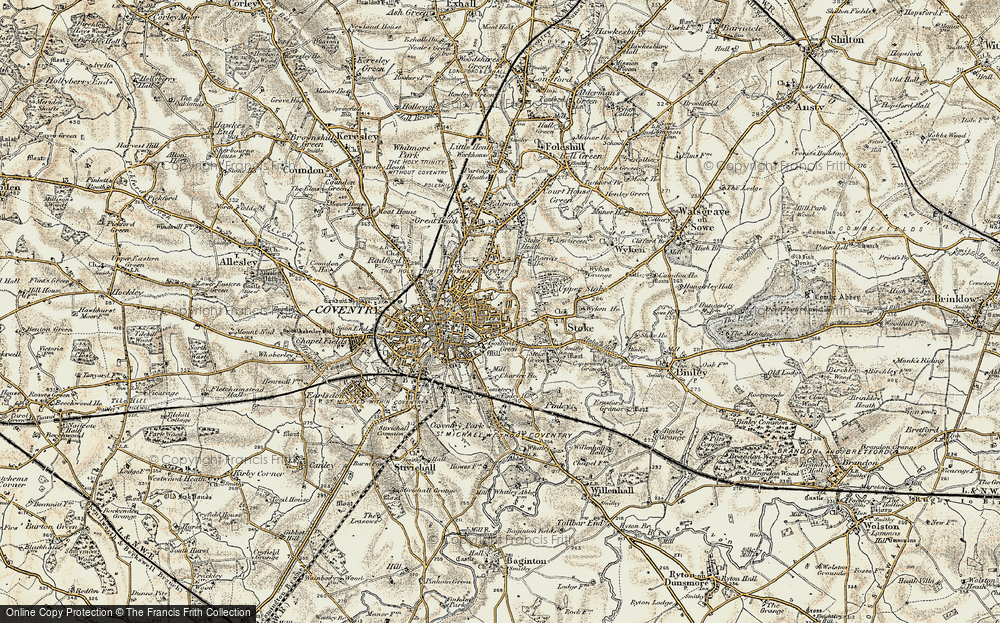 Old Map of Hillfields, 1901-1902 in 1901-1902
