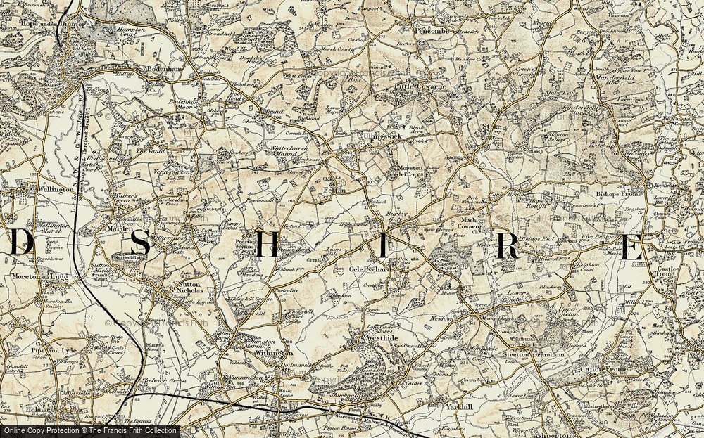 Old Map of Hillhampton, 1899-1901 in 1899-1901