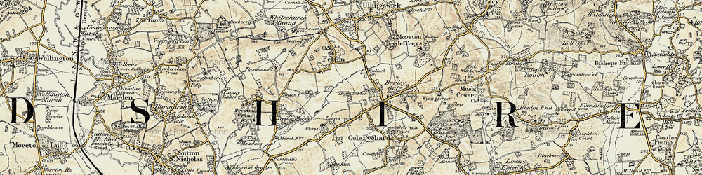 Old map of Bullock Br in 1899-1901
