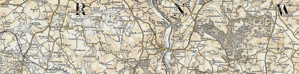 Old map of Restormel in 1900