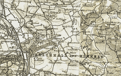 Old map of Burreldale Moss in 1909-1910