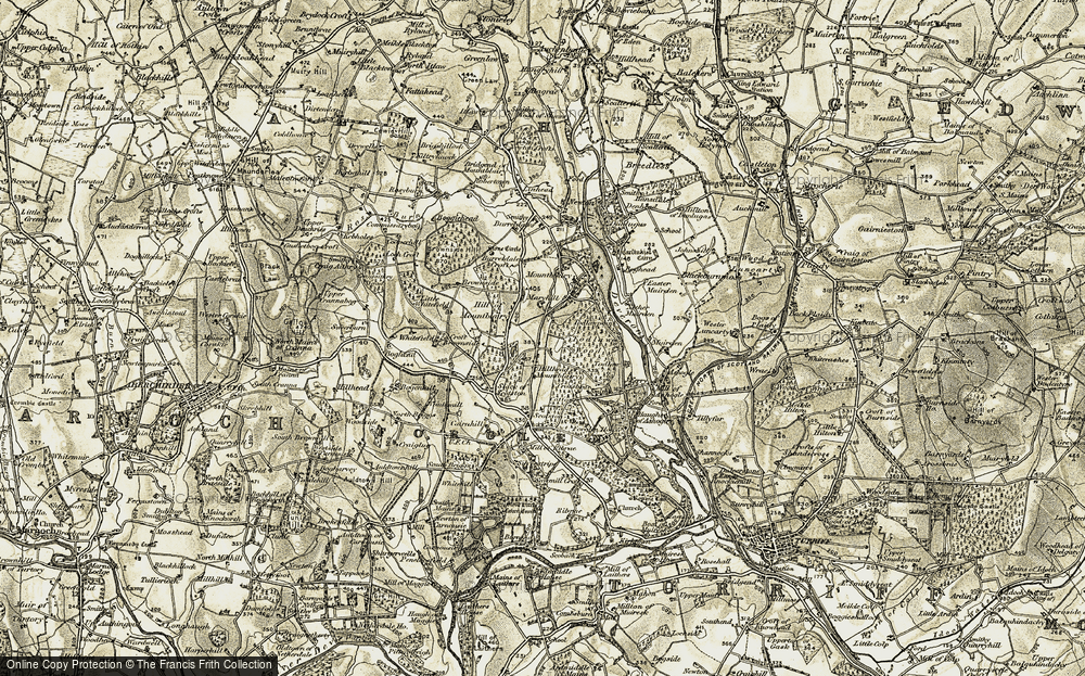 Old Map of Hillhead of Mountblairy, 1910 in 1910