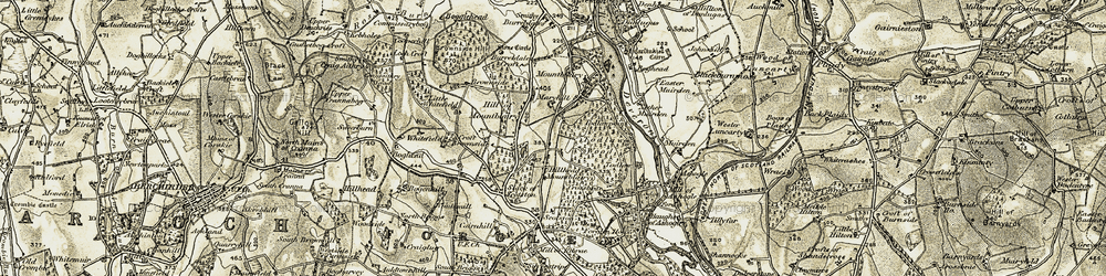 Old map of Hillhead of Mountblairy in 1910