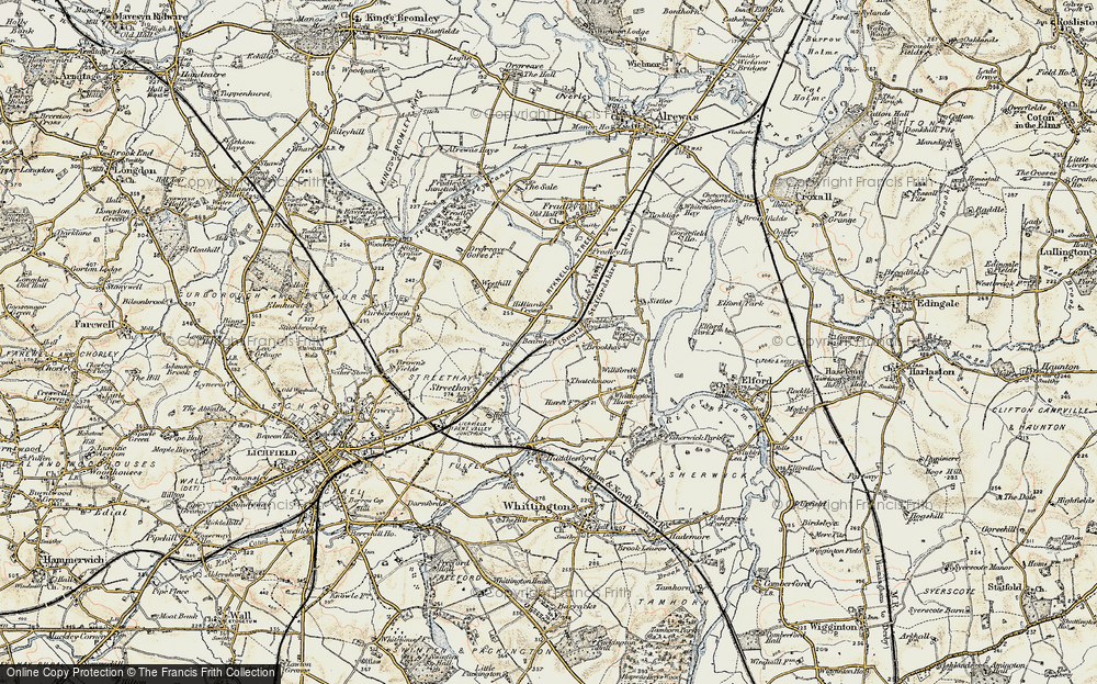Old Map of Hilliard's Cross, 1902 in 1902