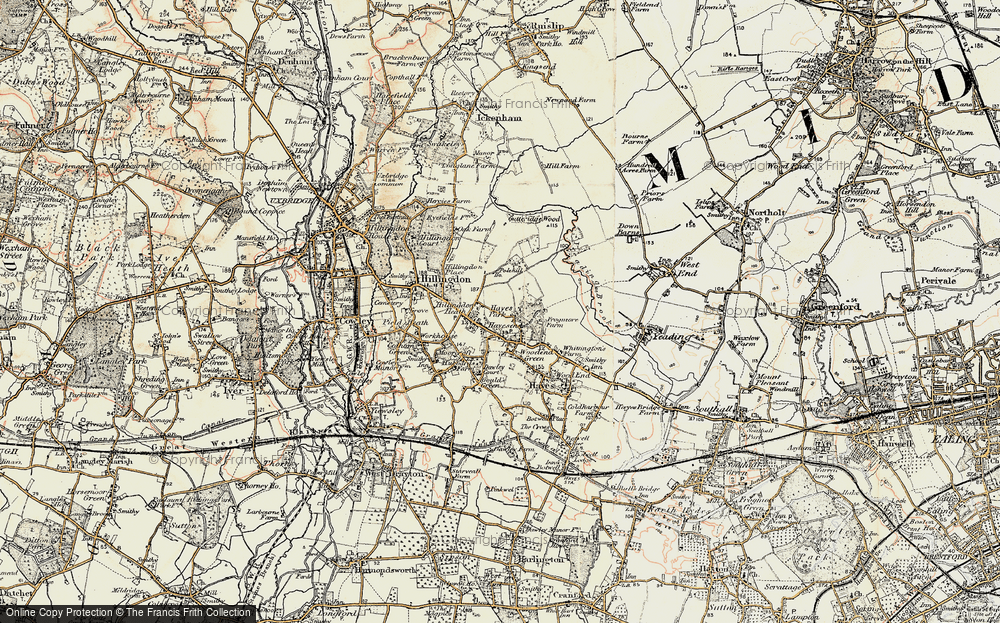 Old Map of Hillingdon, 1897-1909 in 1897-1909
