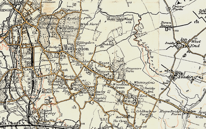 Old map of Hillingdon in 1897-1909
