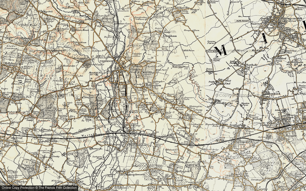 Old Map of Hillingdon Heath, 1897-1909 in 1897-1909