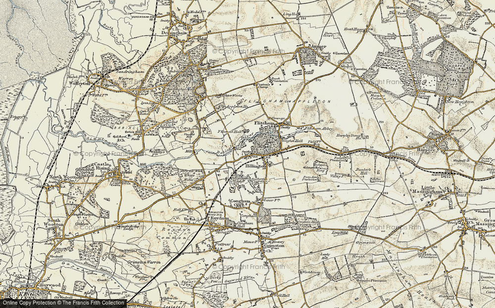 Old Map of Hillington, 1901-1902 in 1901-1902