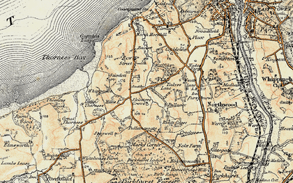 Old map of Hillis Corner in 1899-1909